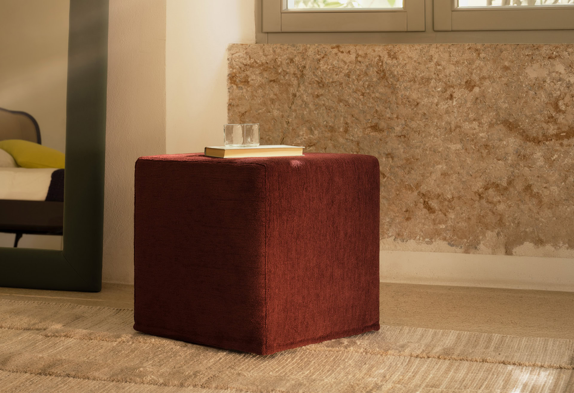 Pouf-basic-quadrato-rosso